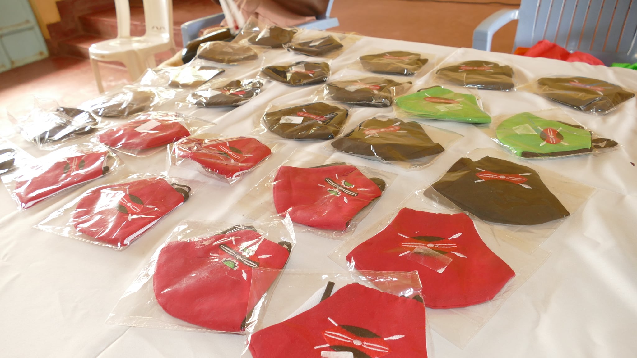 Healthcare provider assisting a visually impaired woman